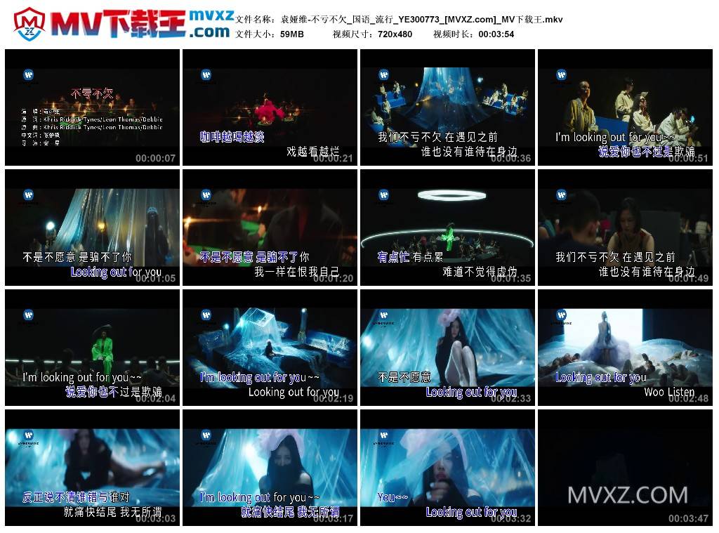 袁娅维-不亏不欠_国语_流行_YE300773